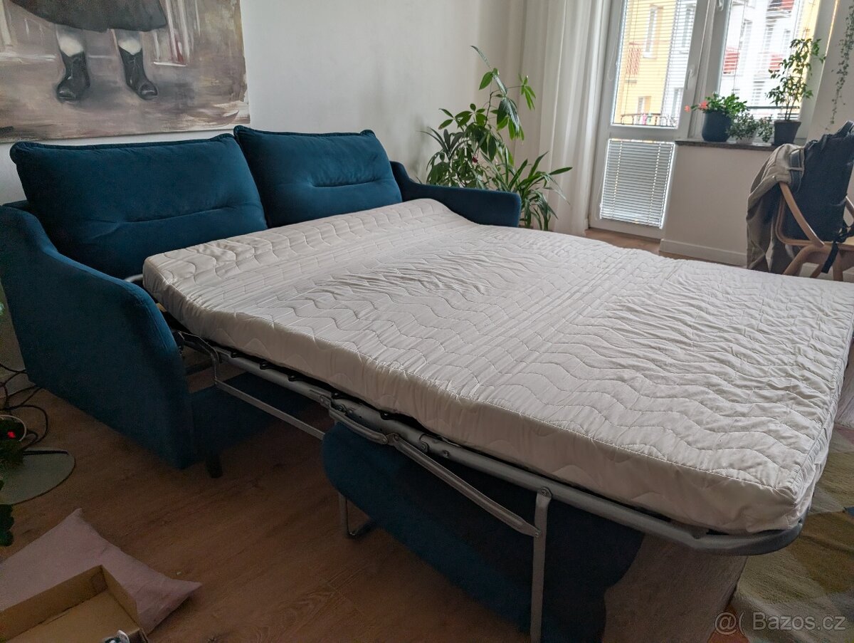 Rozkládací pohovka Bobochic Paris Loft petrolejová - 5