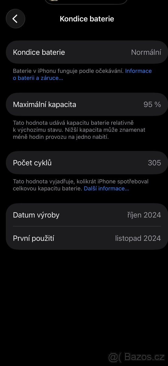 Prodám iPhone 16 Pro 256GB černý titan - 5