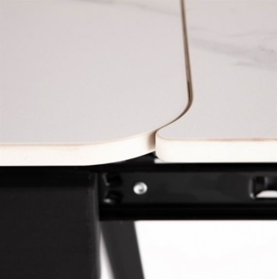 Jídelní stůl rozkládací 120-180x80 cm, keramika šedá, bílá - 5