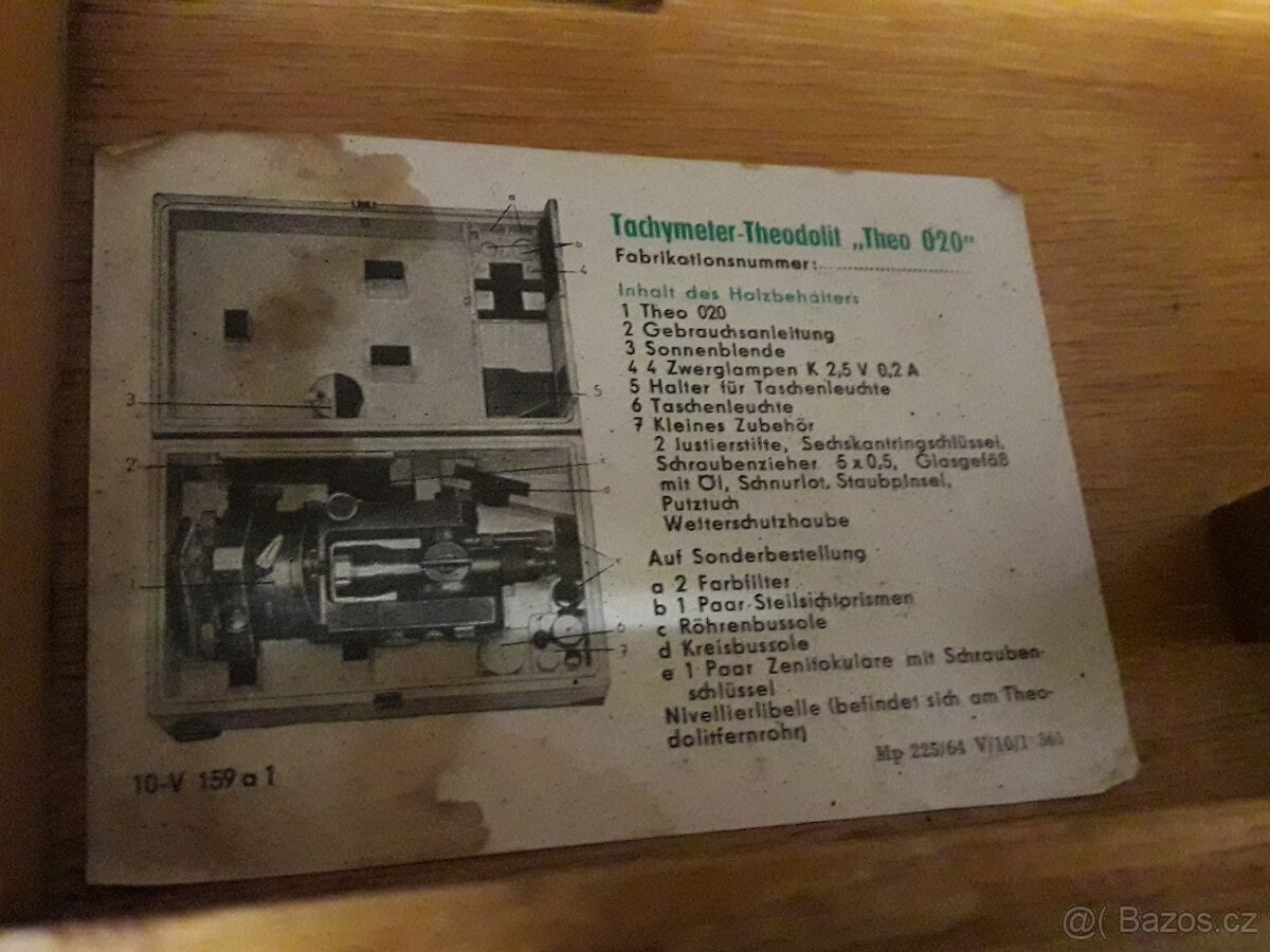 Carl Zeiss Jena Theo 020 –historický theodolit, kufr, návody - 5