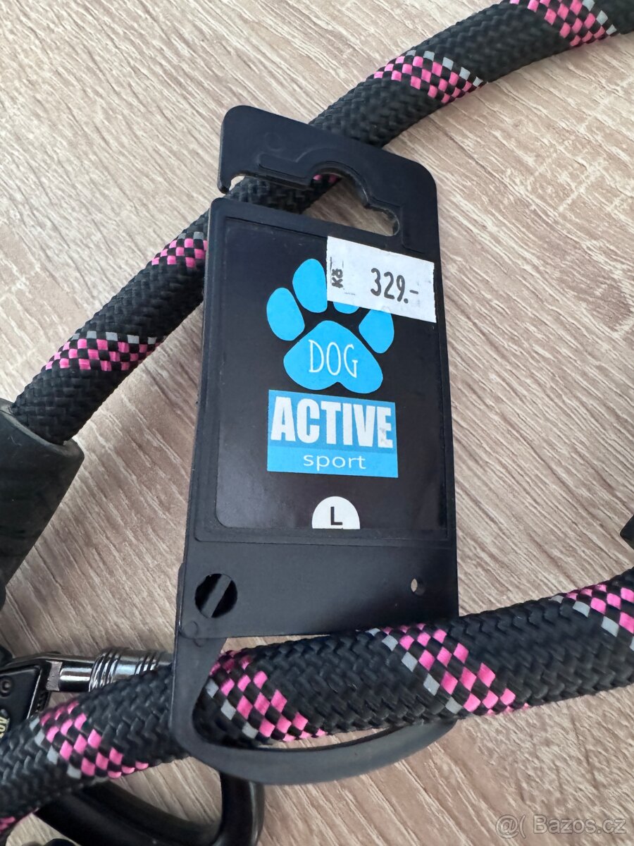 Vodítko Active Dog Sport, vel. L, černo-růžová - 5