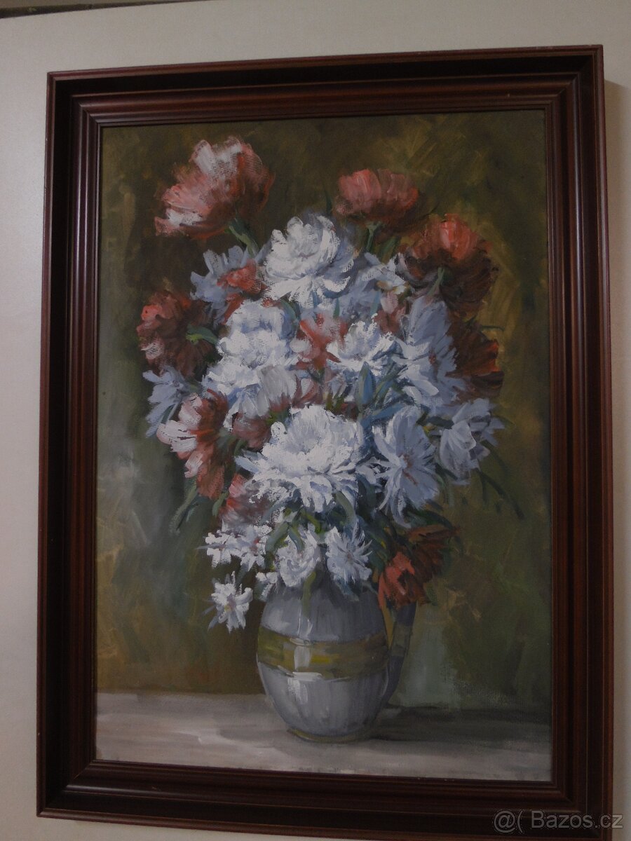 Obraz kytice ve váze + 2 obrazy sig. Ivan Sýkora - 5