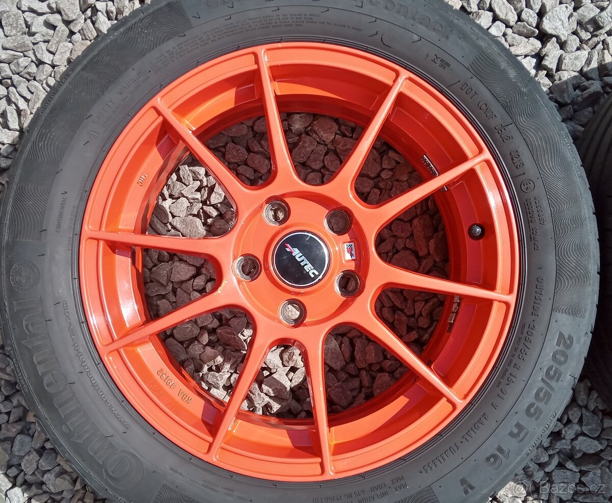 Alu kola 7x16 5x112 s letními pneu 205/55 R16 - 5