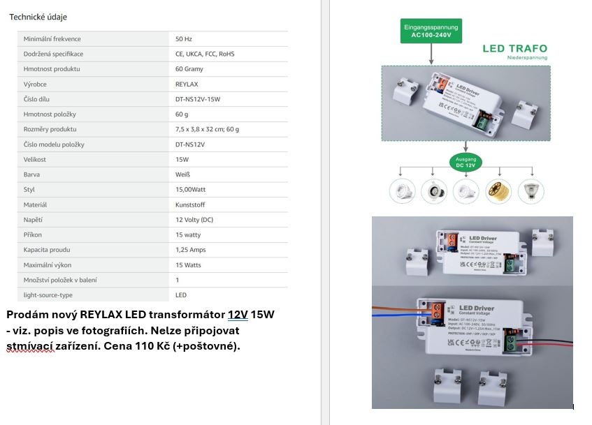 Transformátory REYLAX LED - 5