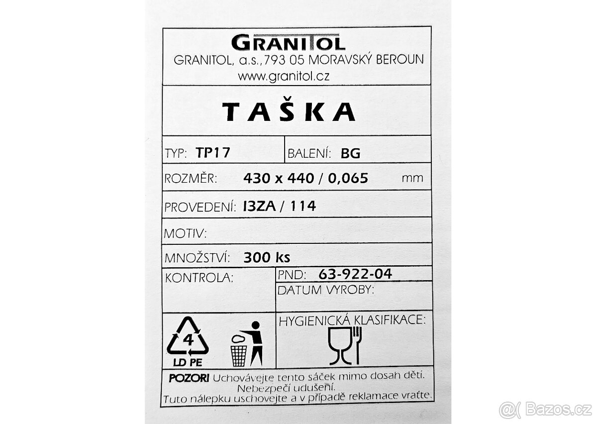 igelitové tašky / plastové nákupní tašky / LPDE / 65my - 5