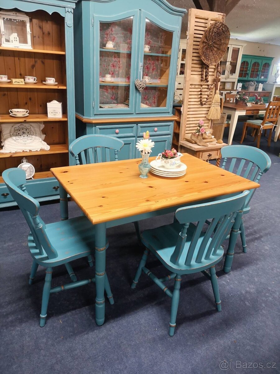 Masivní jídelnová souprava Ocean Blue - 5