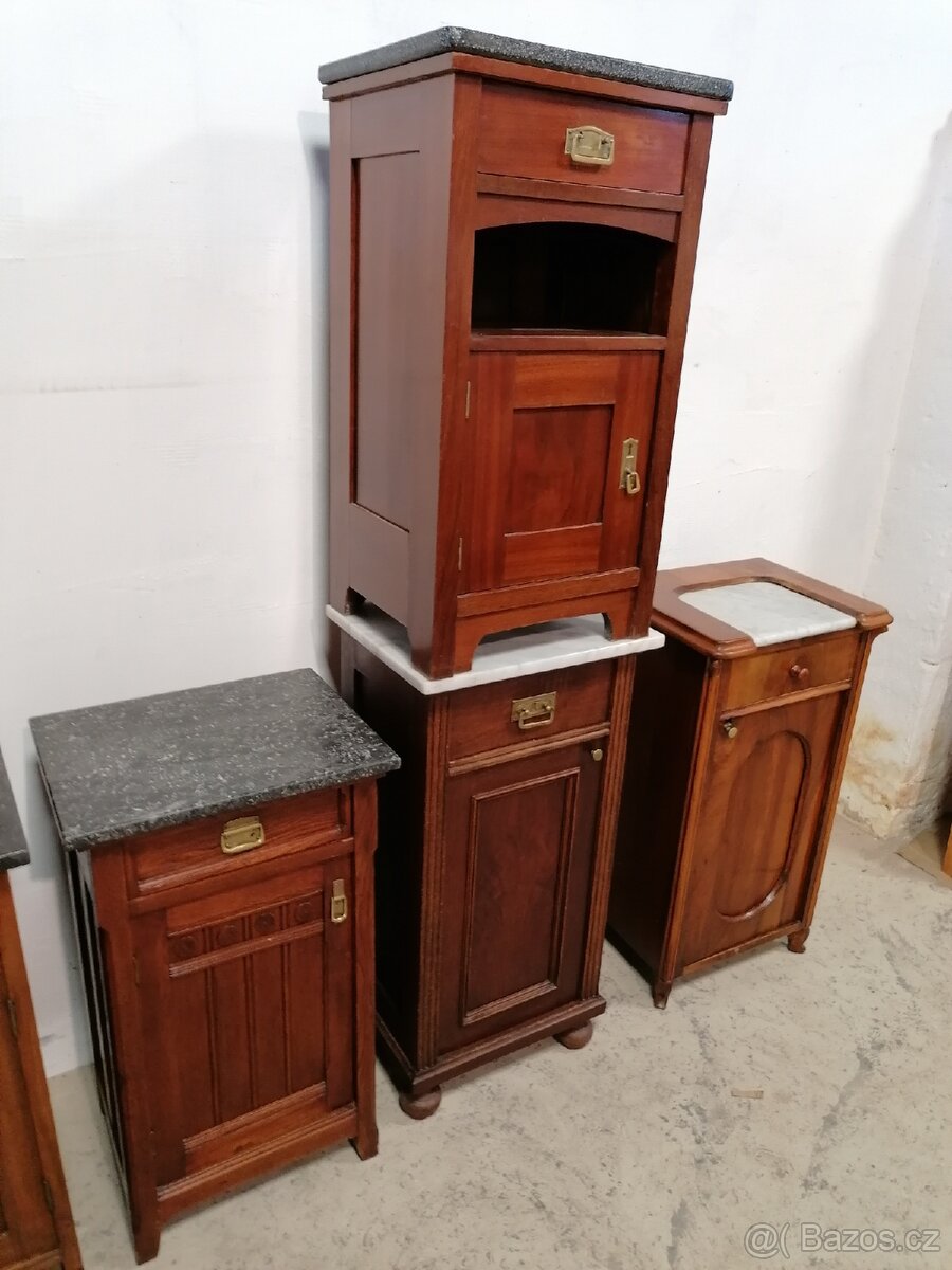 Jednotlivé staré noční stolky, starožitné noční stolky - 5