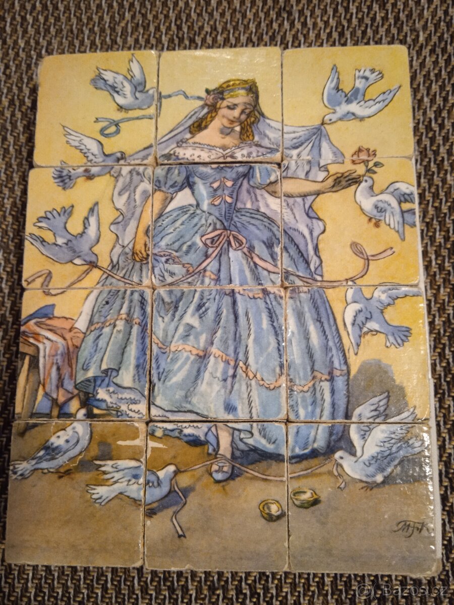 Staré dřevěné kostky Popelka - 5