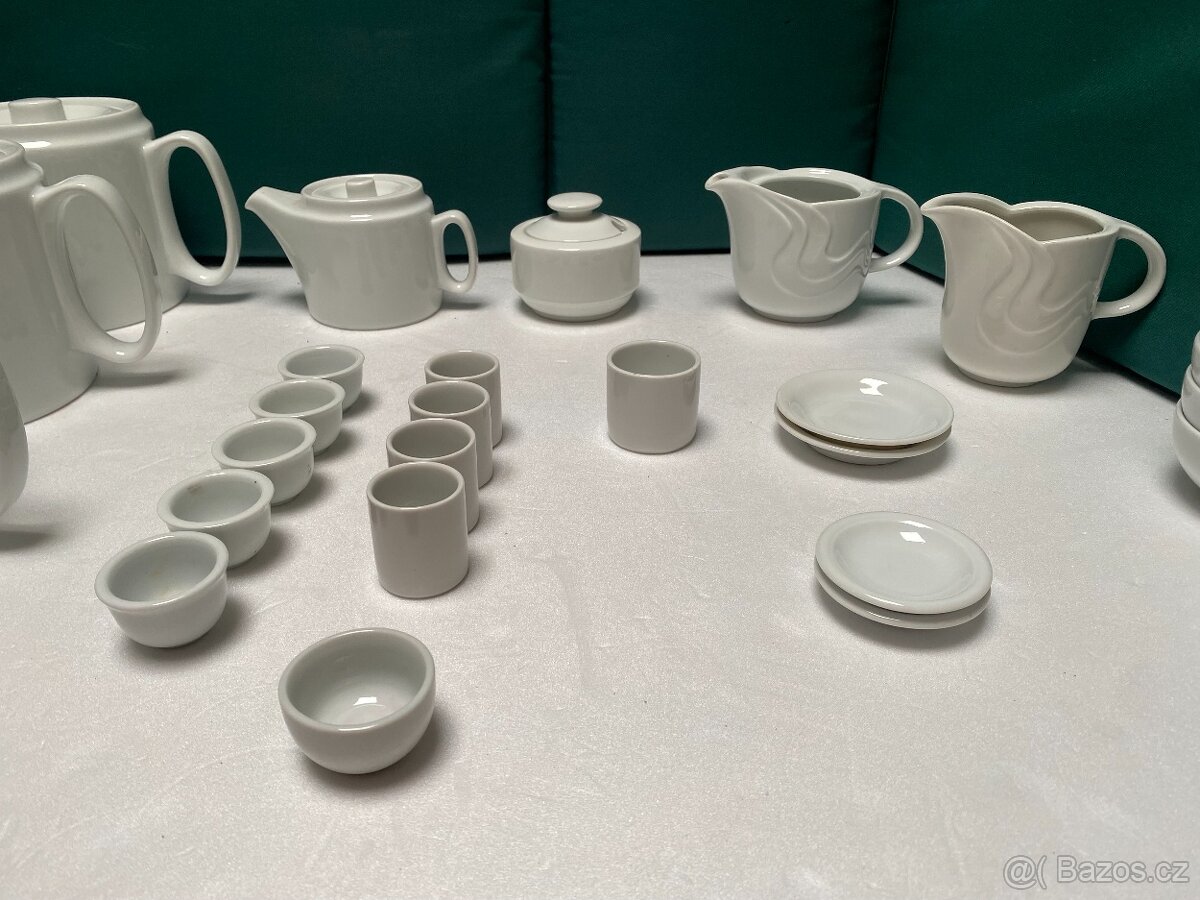 Porcelánová sada – konvice, cukřenka, miska, párátníky - 5