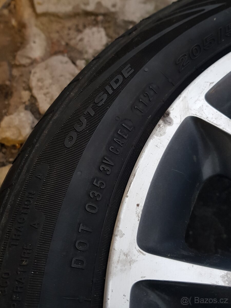 Originál alu kola Ford + letní gumy 205/50R16 - 5