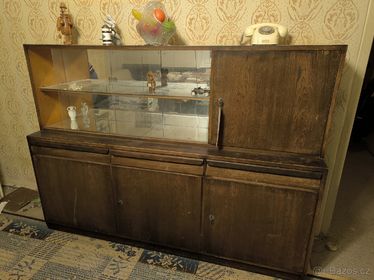 Vitrína, obývací sestava, vintage - 5