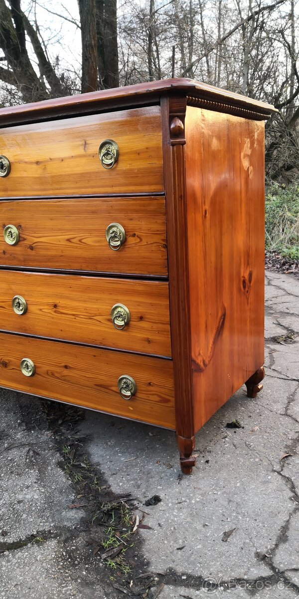Starožitná celomas. šuplíková uzamykatelná komoda - 5
