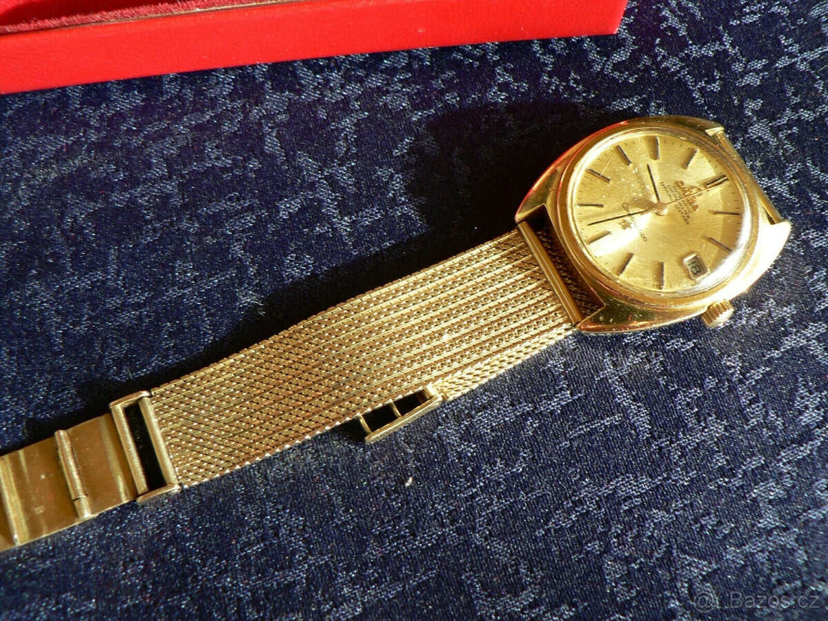 Zlaté OMEGA CONSTELLATION s milánským zlatým náramkem 18 KT - 5