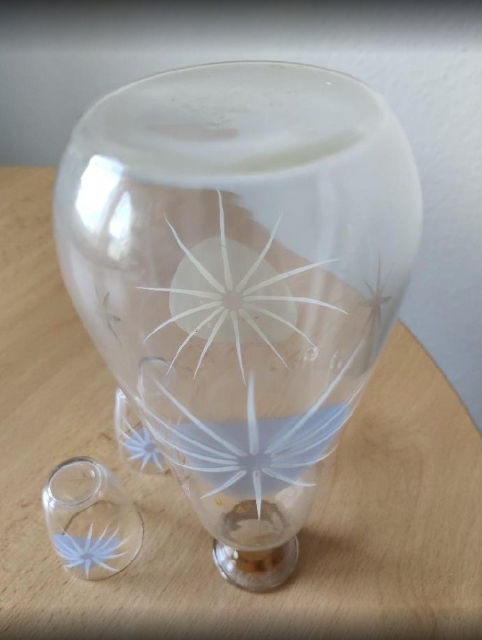 retro čs. skl. karafa v brusel. stylu BOROCRYSTAL - 5