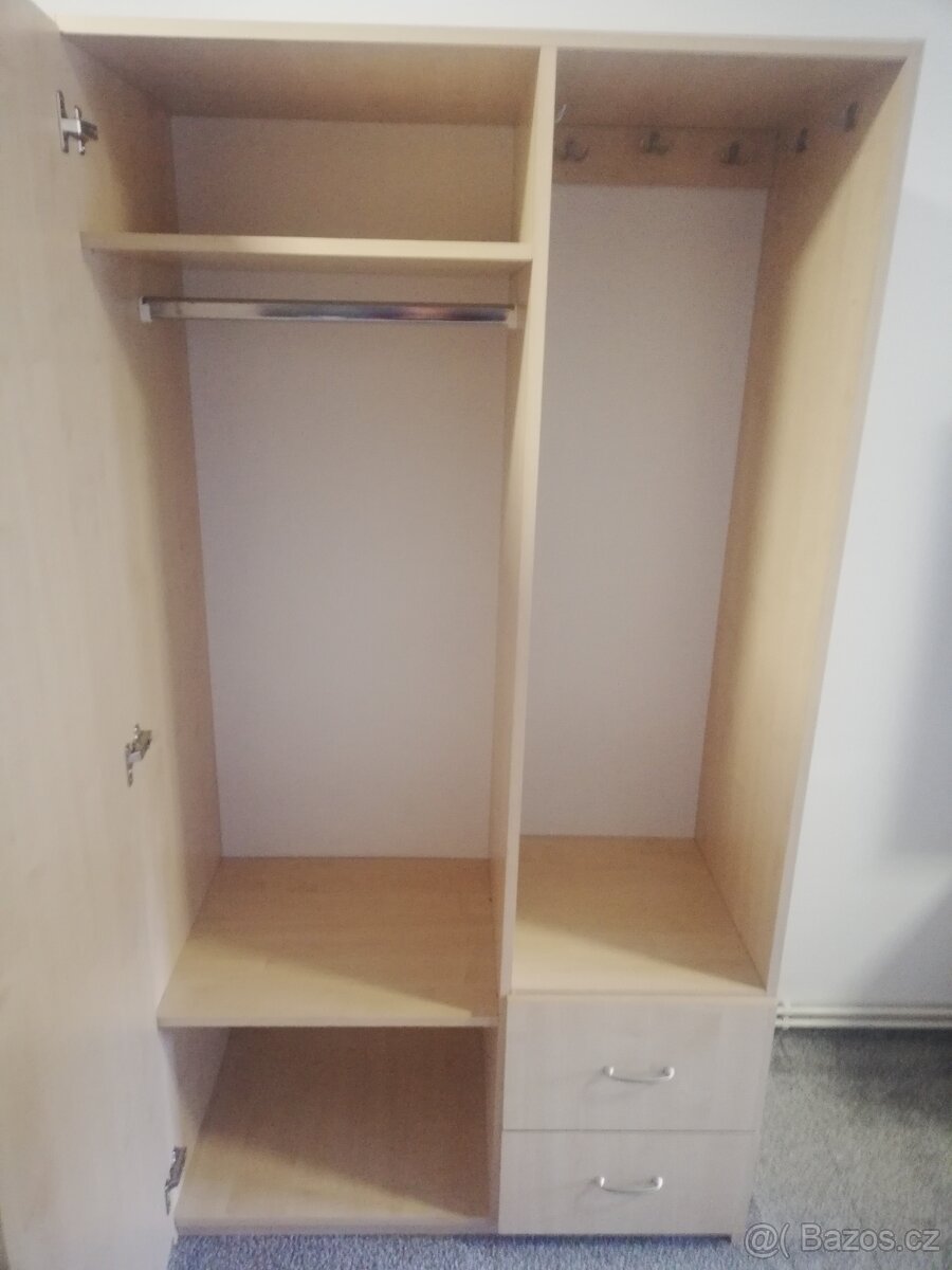 Zrcadlová, šatní skříň, dekor bříza, - 5