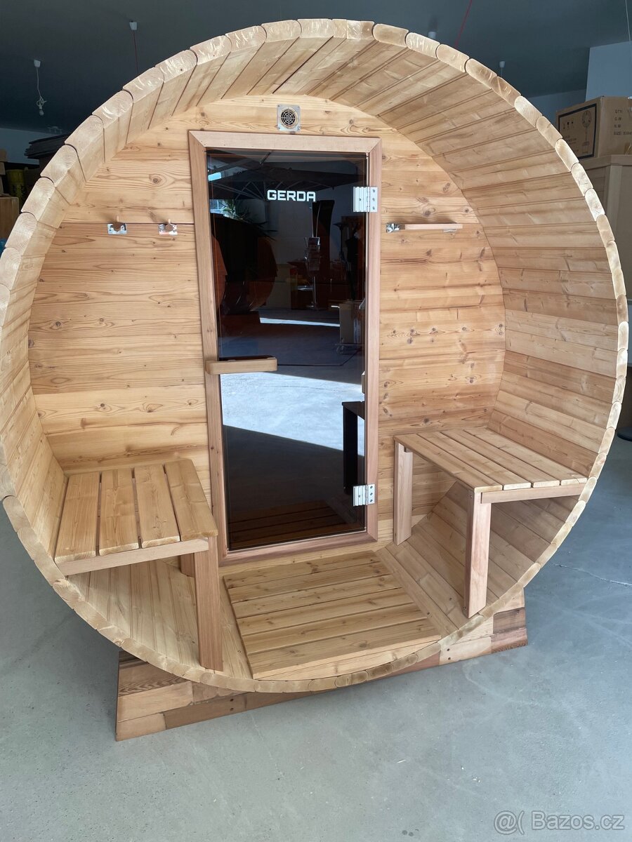 sauna barelová z panoramatickým oknem - 5