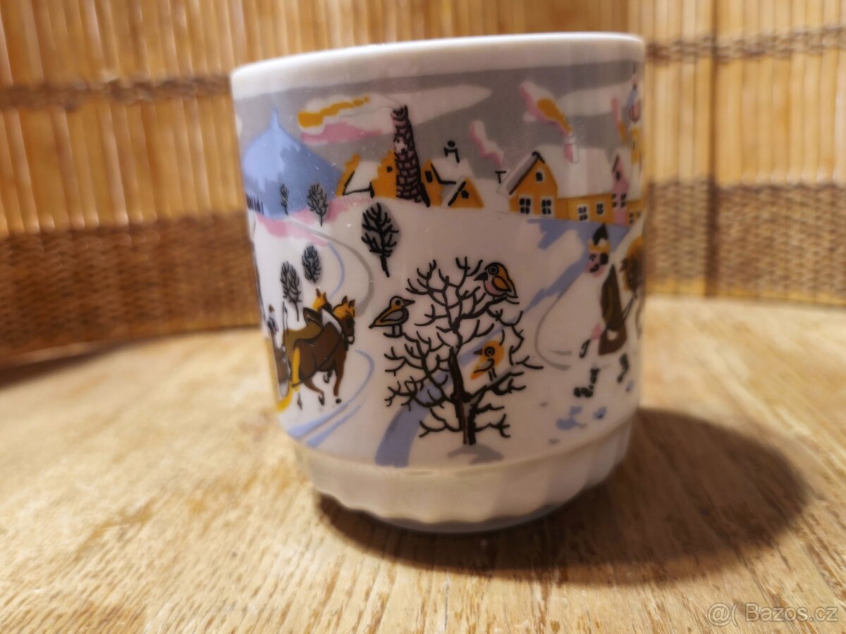 Starožitný vánoční hrneček s koněm - 5