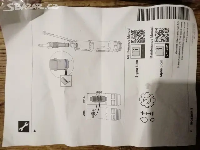 Vypouštěcí ventil Geberit typ 208, 241.290.00.1 - 5