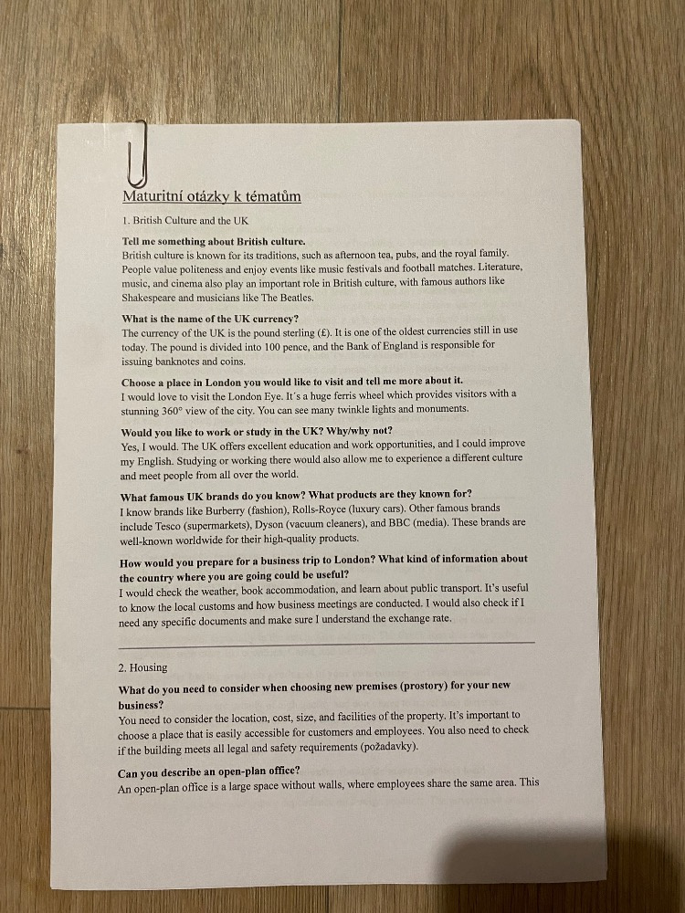 Vypracované knížky a maturitní otázky z ČJ, AJ, Účetnictví - 5