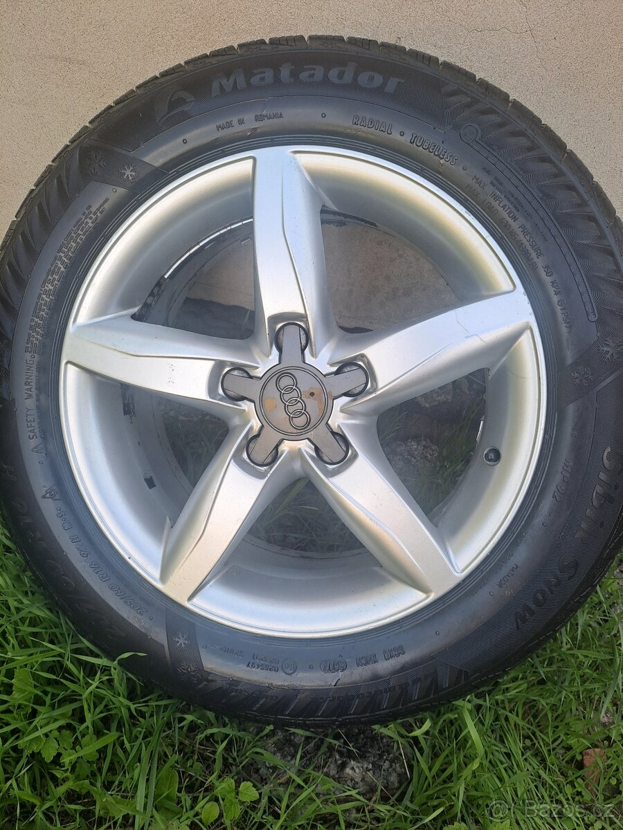 Alu kola 5x112 originál Audi 205/60 R16 - 5