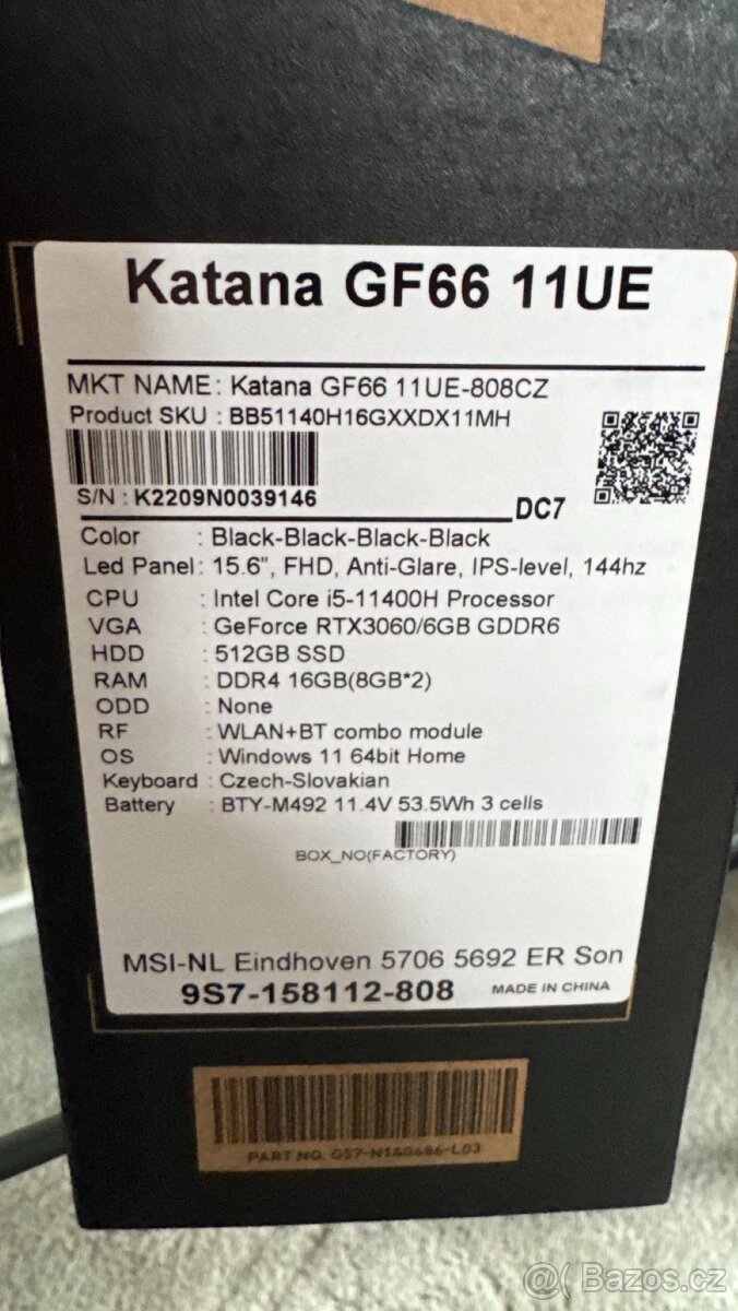Nový MSI Katana GF66 11UE NEPOUŽITÝ - 5