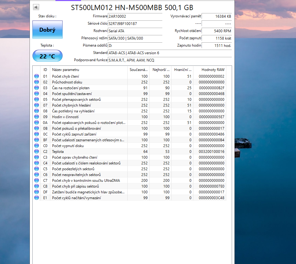 7x 500GB Sata do Notebooku bez vadných sektorů - 5