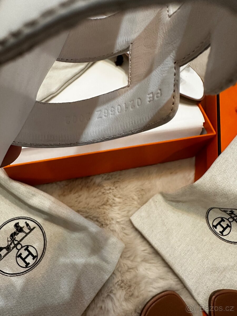 Hermes Oran blanc sandály - 5