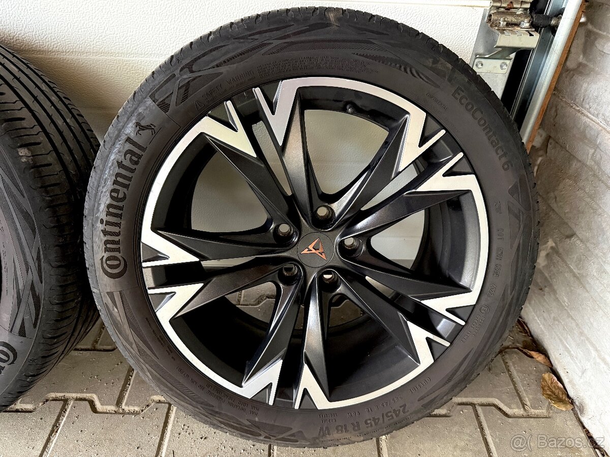 5x112 R18 Alu disky Cupra s letním pneu 245/45 R18 - 5