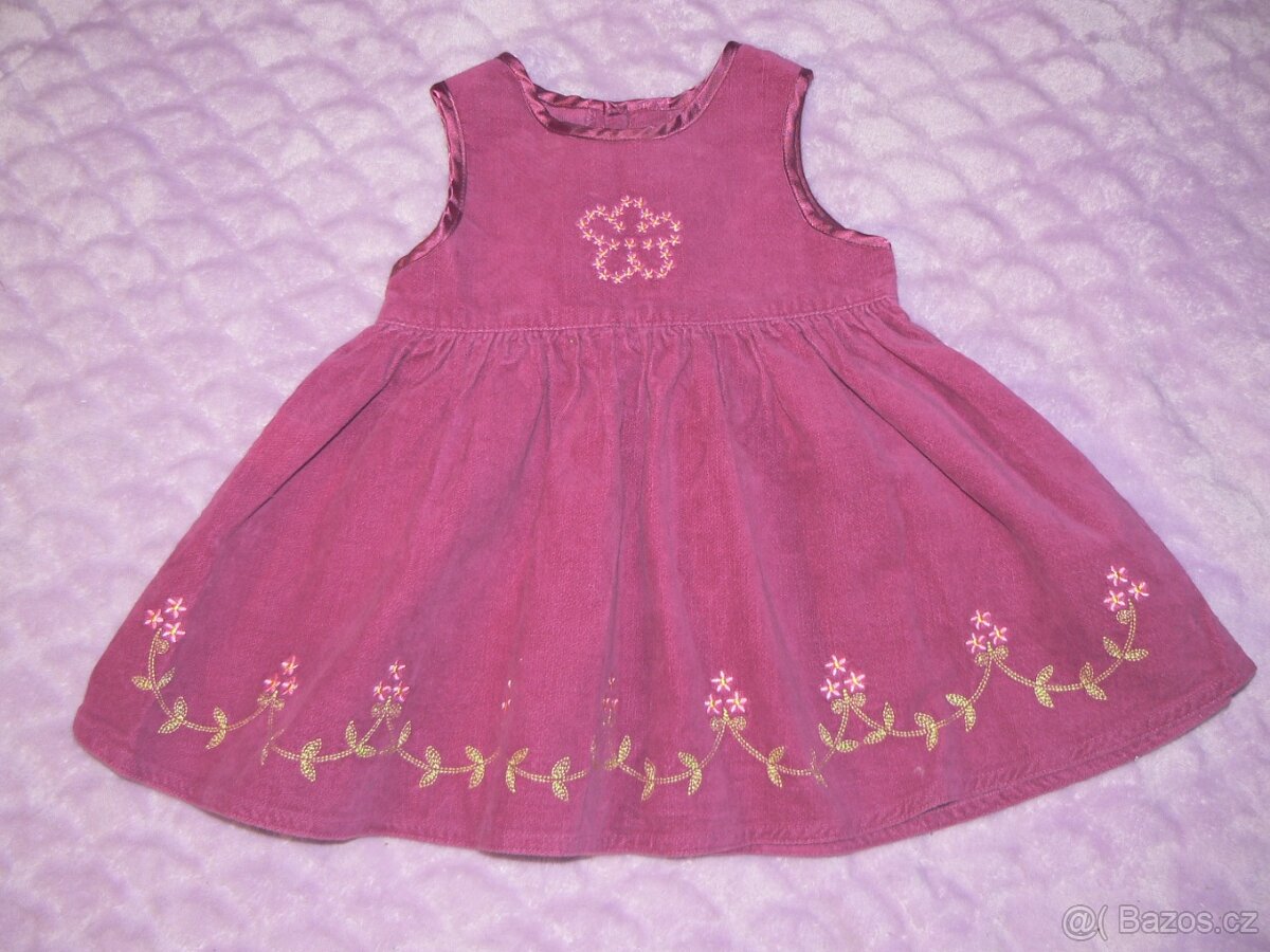 dívčí džínová sukně + sametové šaty - 6 - 18 měíců - 5