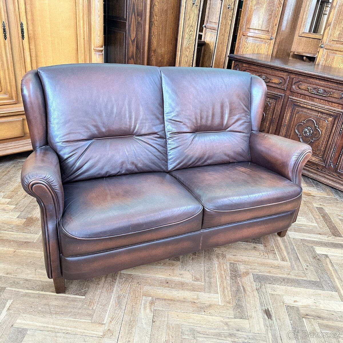 Gauč kůže + dub, Anglie/Belgie - 5