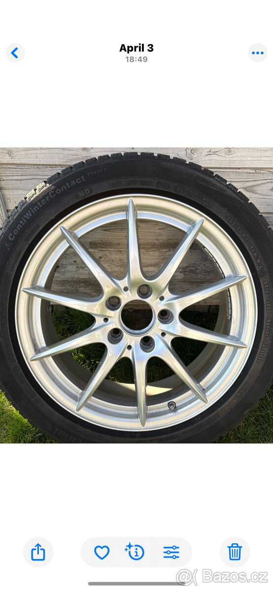 4x alu kola 17" se zimními pneu Continental 205/50 R17 - 5