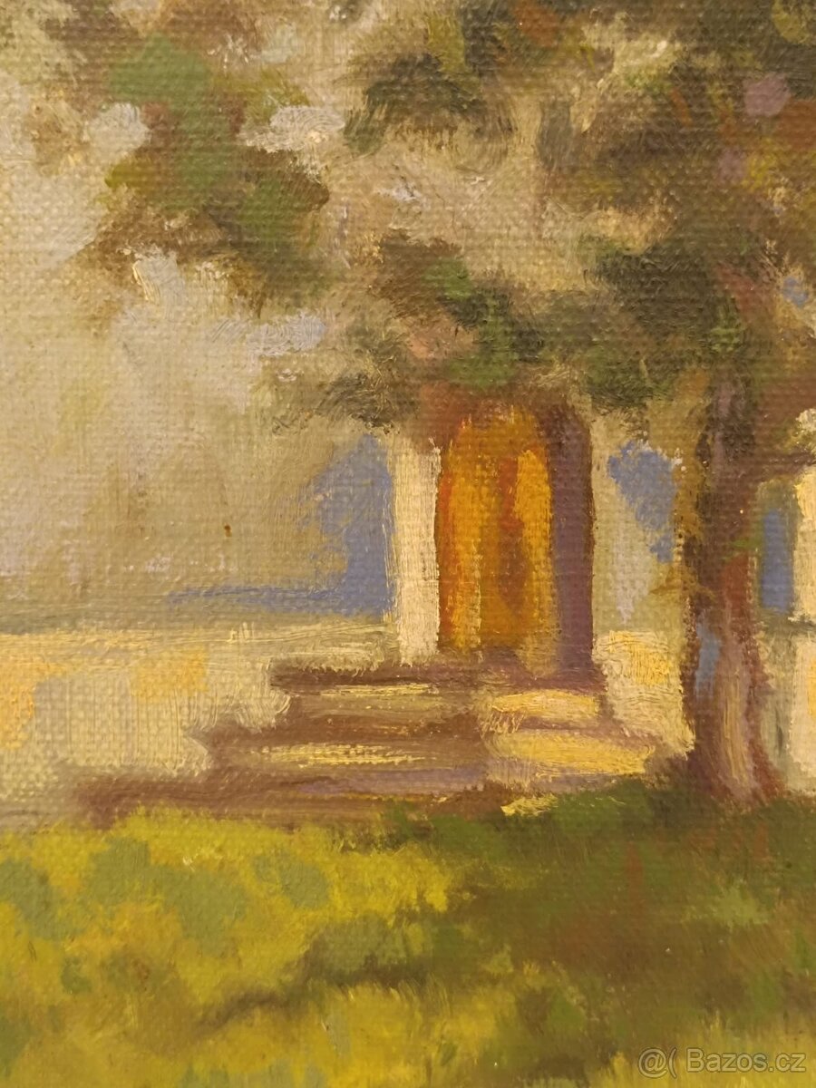 obraz S. Romych Staré Sedlo 1958, olej plátno 66x76 - 5