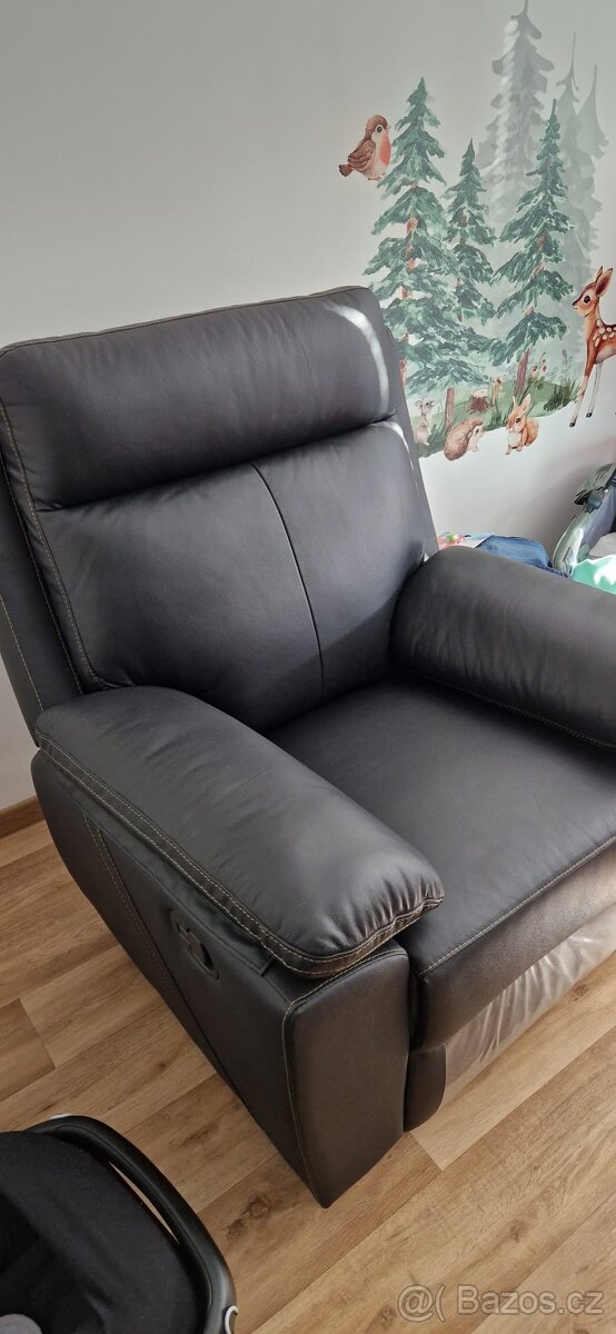 Kožené křeslo polohovací - 5