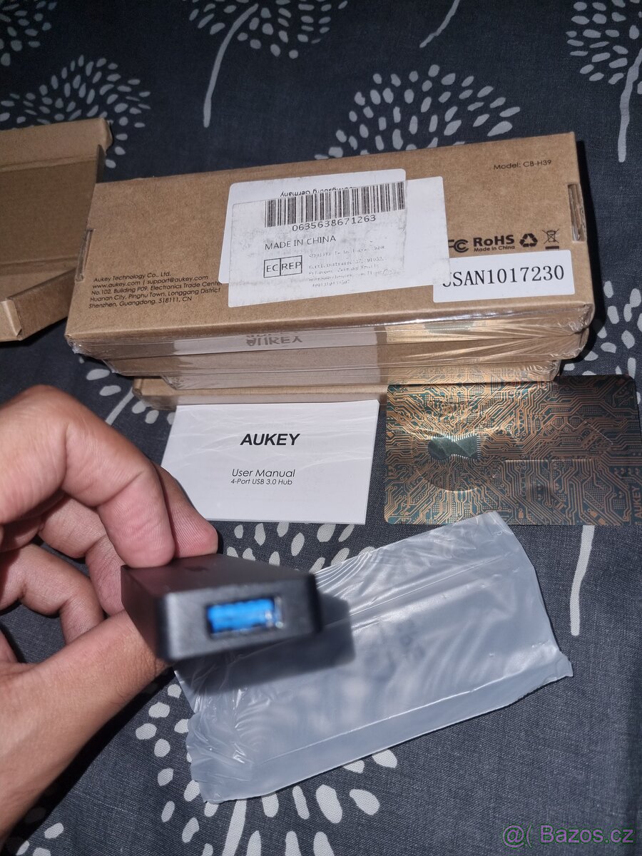 AUKEY CB-H39, rozbočovač USB 3.0, adaptér 4 v 1 USB A s 20cm - 5