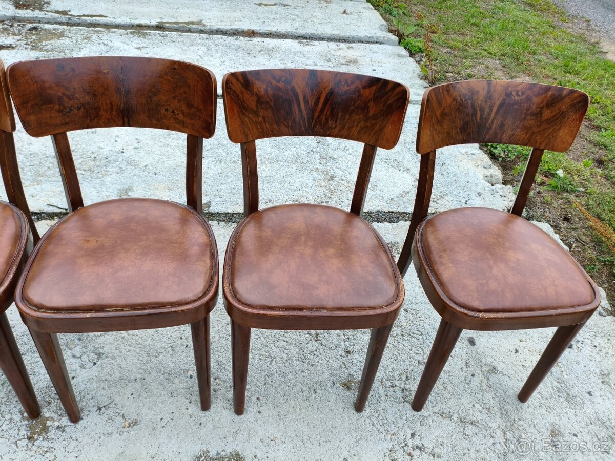 Thonet 6x značené ořechové židle - 5