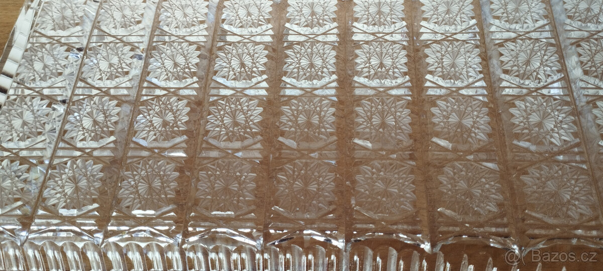 broušený servírovací tác z olovnatého skla - 5