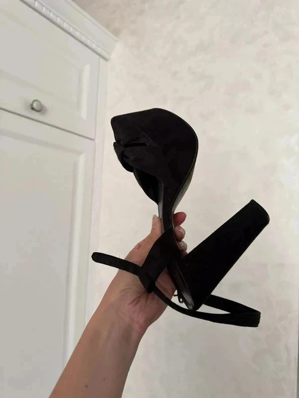 Černé sandály na platformě - 5