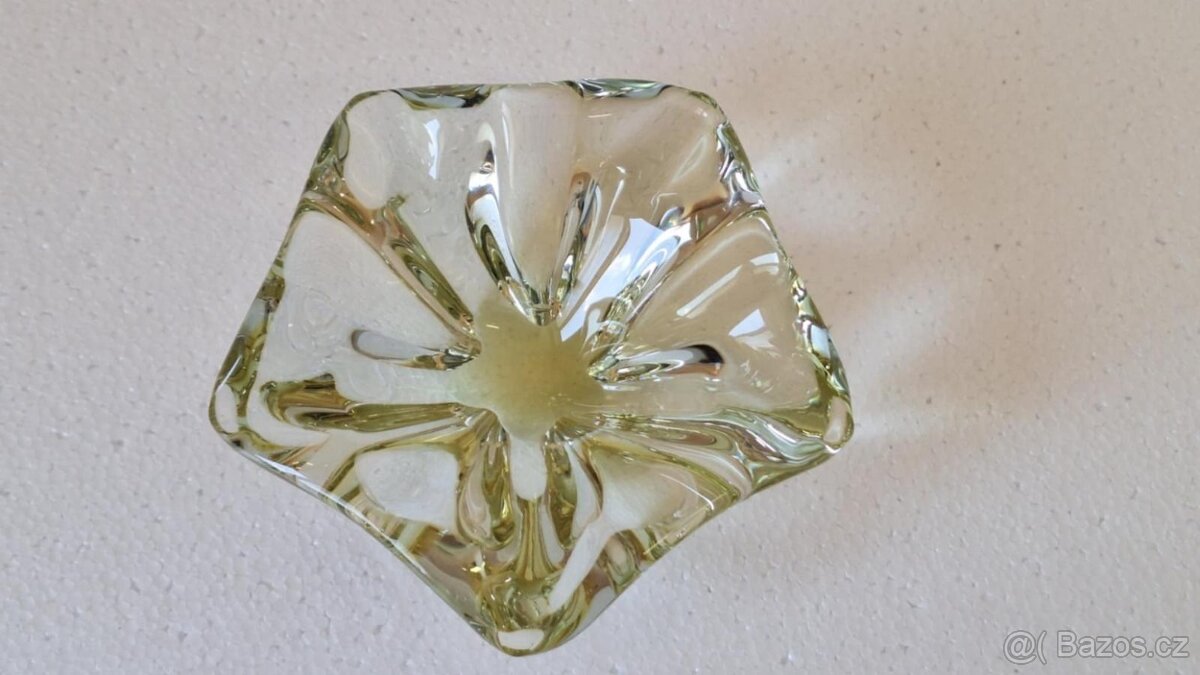 STARÝ POPELNÍK HUTNÍ SKLO . TOP STAV. - 5