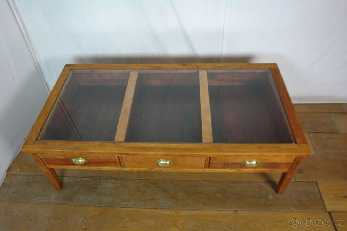 Konferenční stolek dřevo-sklo - 5