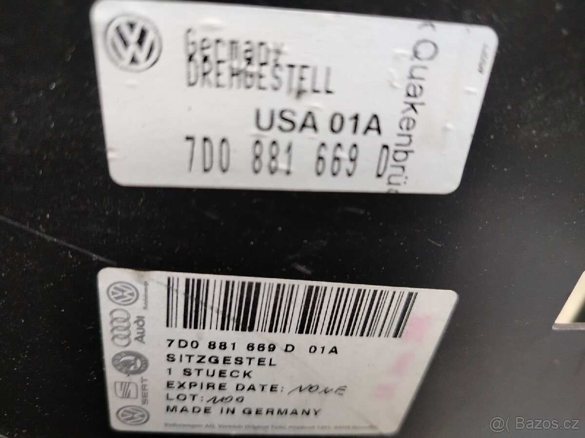 Originální otočná konzole sedačky VW T4 - 5