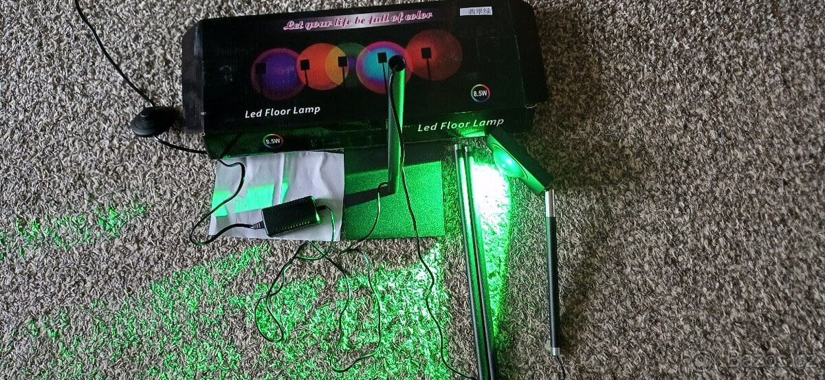 Led stojací lampa, svetlo zelený, oranžový, červený - 5