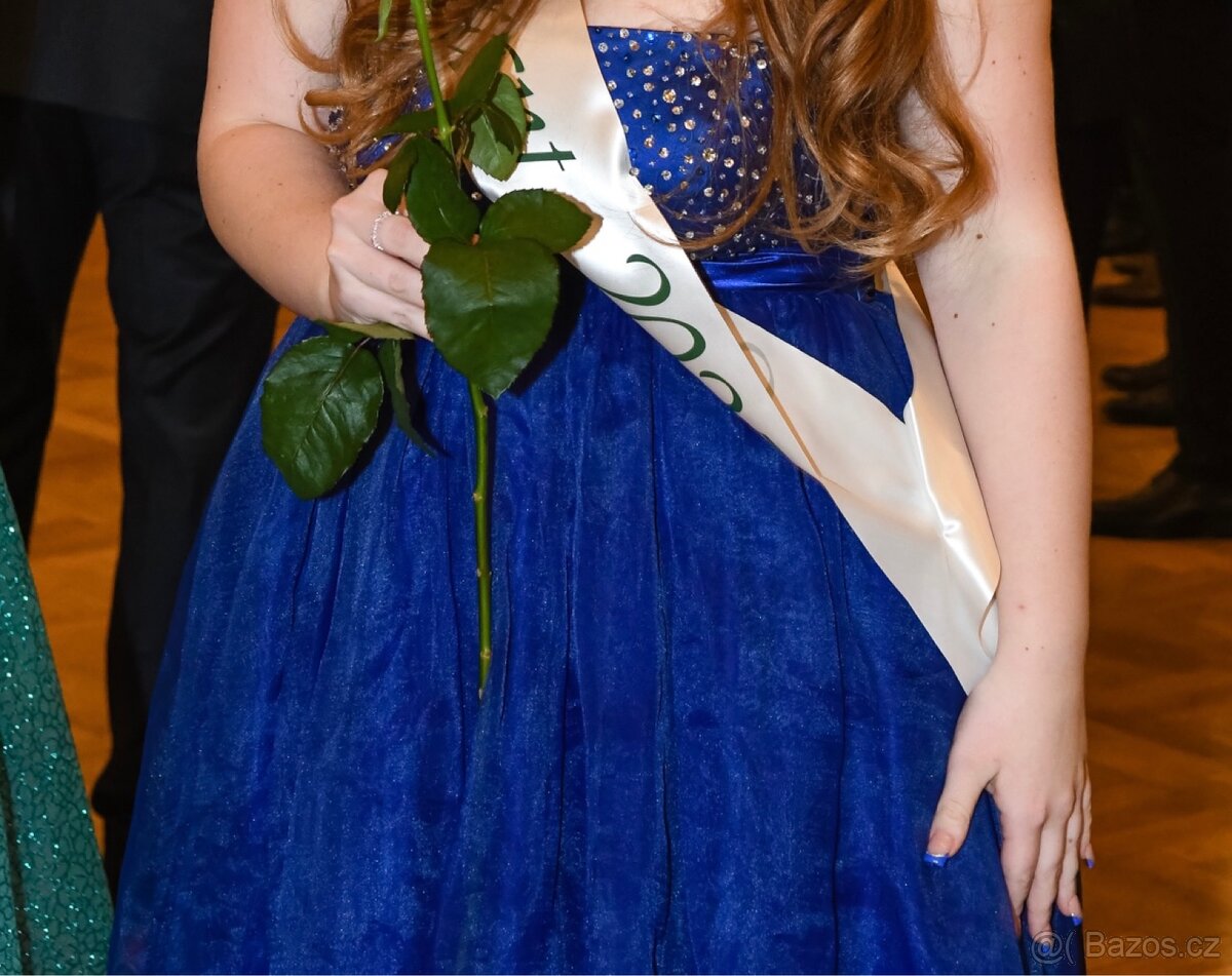 Modré plesové šaty - 5