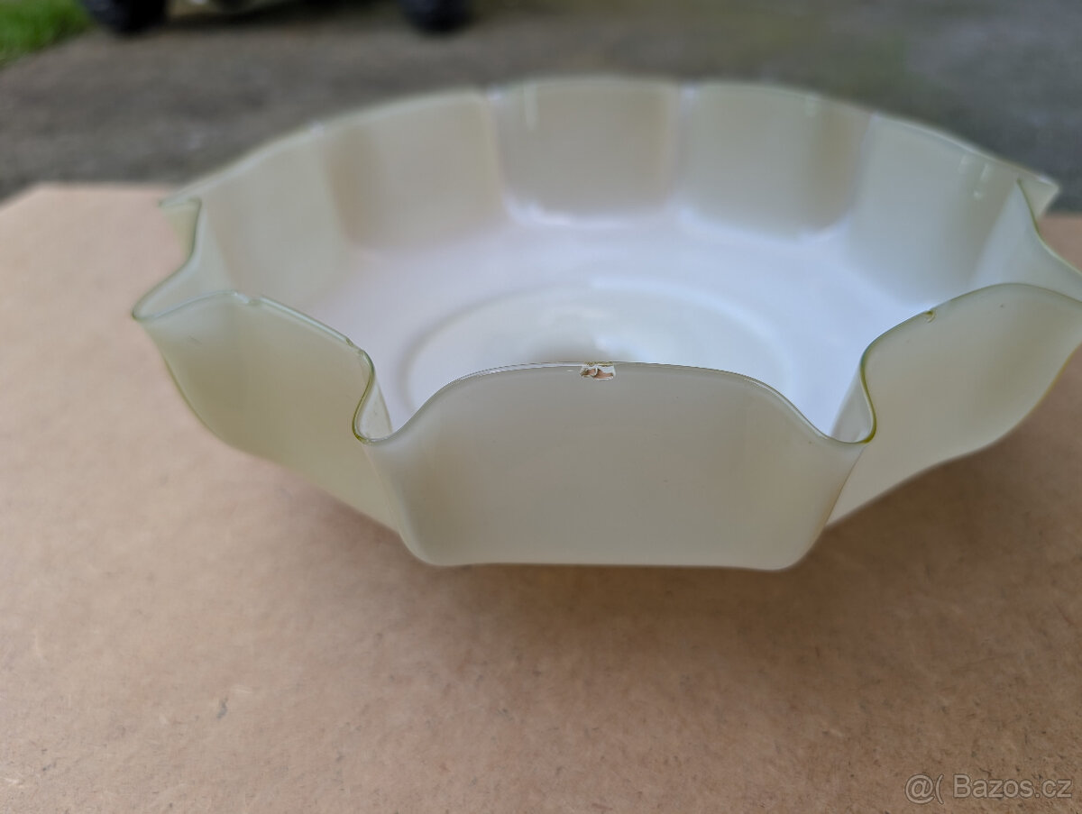 Starožitné závěsné stínidlo/světlo z mléčného skla - 5