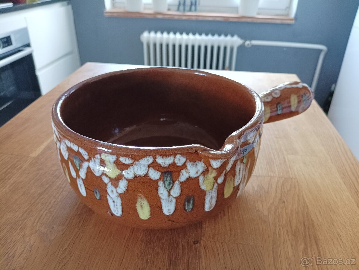 KAMENINOVÝ ABSTRAKTNĚ MALOVANÝ HRNEC GRÉS & POTIERS DIGOIN - 5
