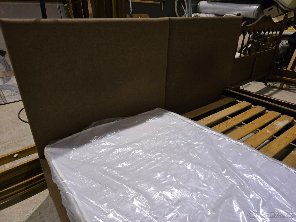 2x postel látka nový matrac komplet 90x200 výška 55 cm - 5