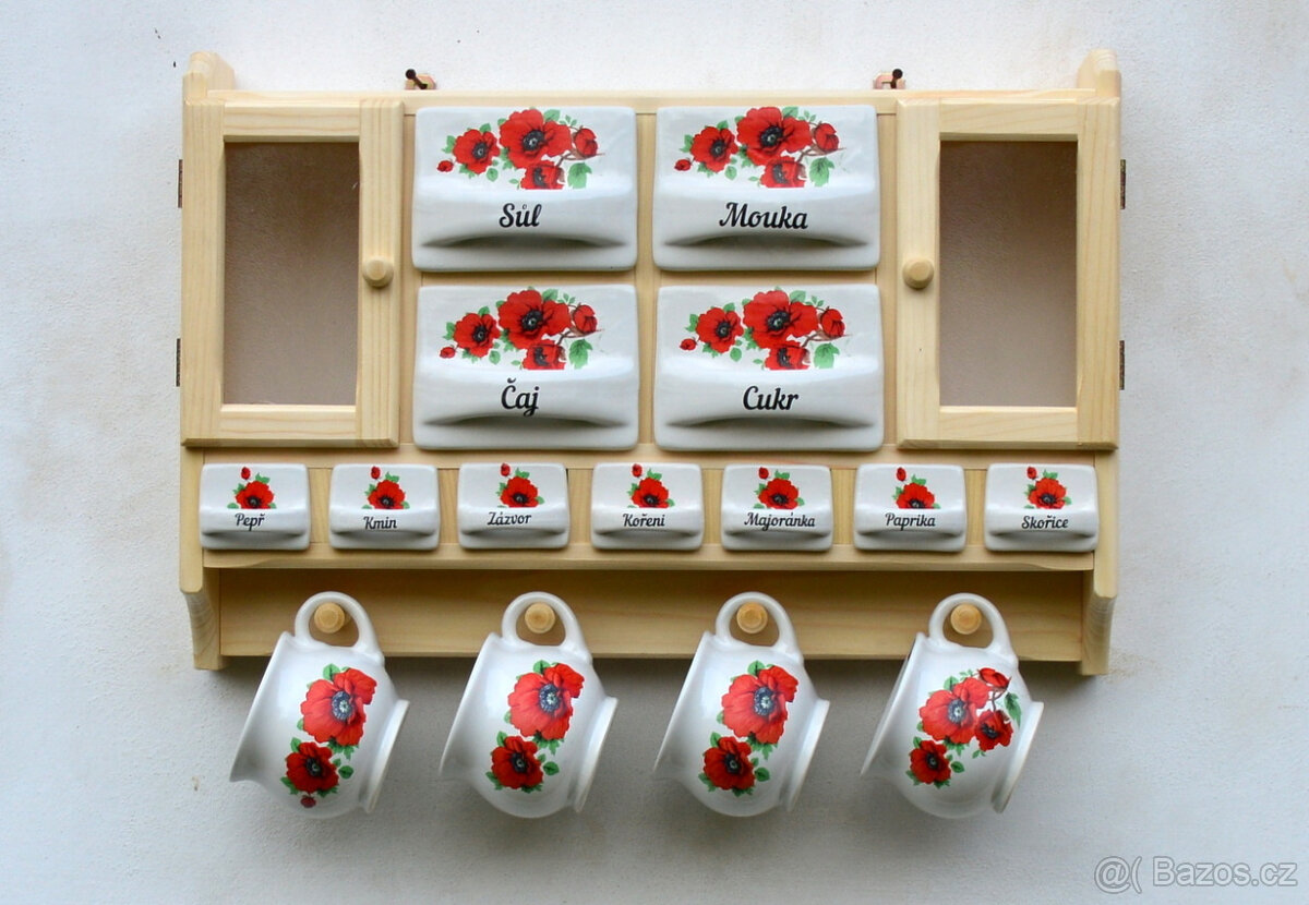 Police s kořenky - motiv vlčí mák - 5