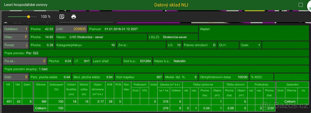 Prodej lesa Doubravice- Nahošín 3 910 m² - 5