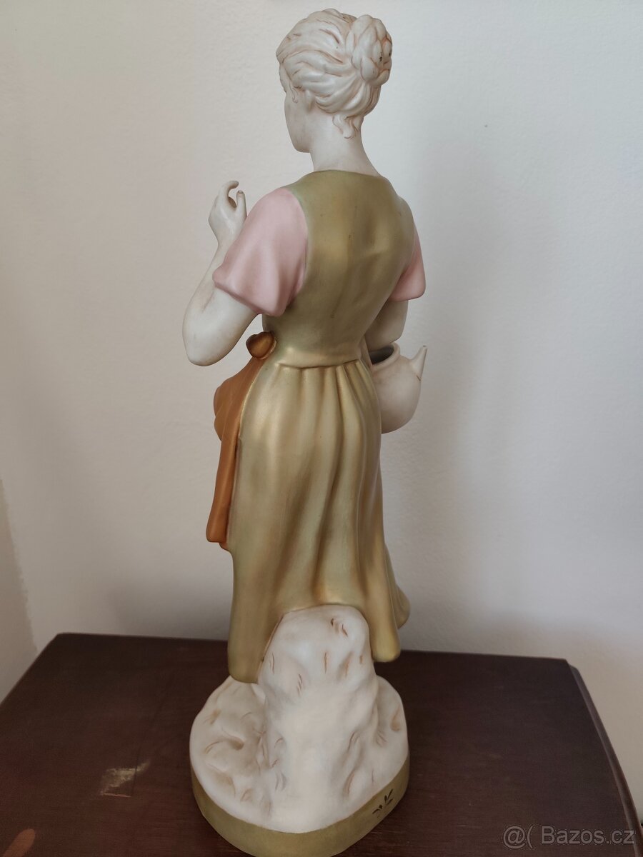 Royal dux veľká porcelánová socha žena s jablkami 52 cm - 5