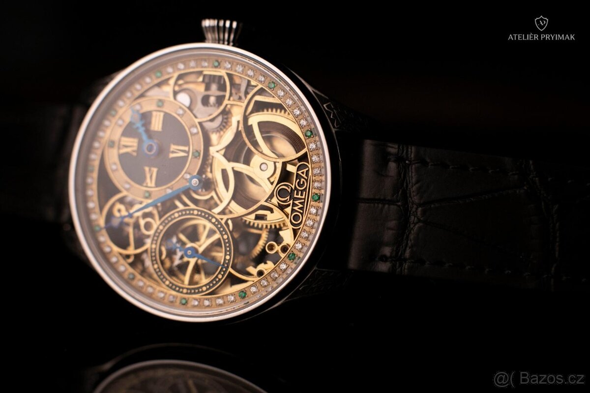 Exkluzivní starožitné skeletové hodinky OMEGA 1915 - 5