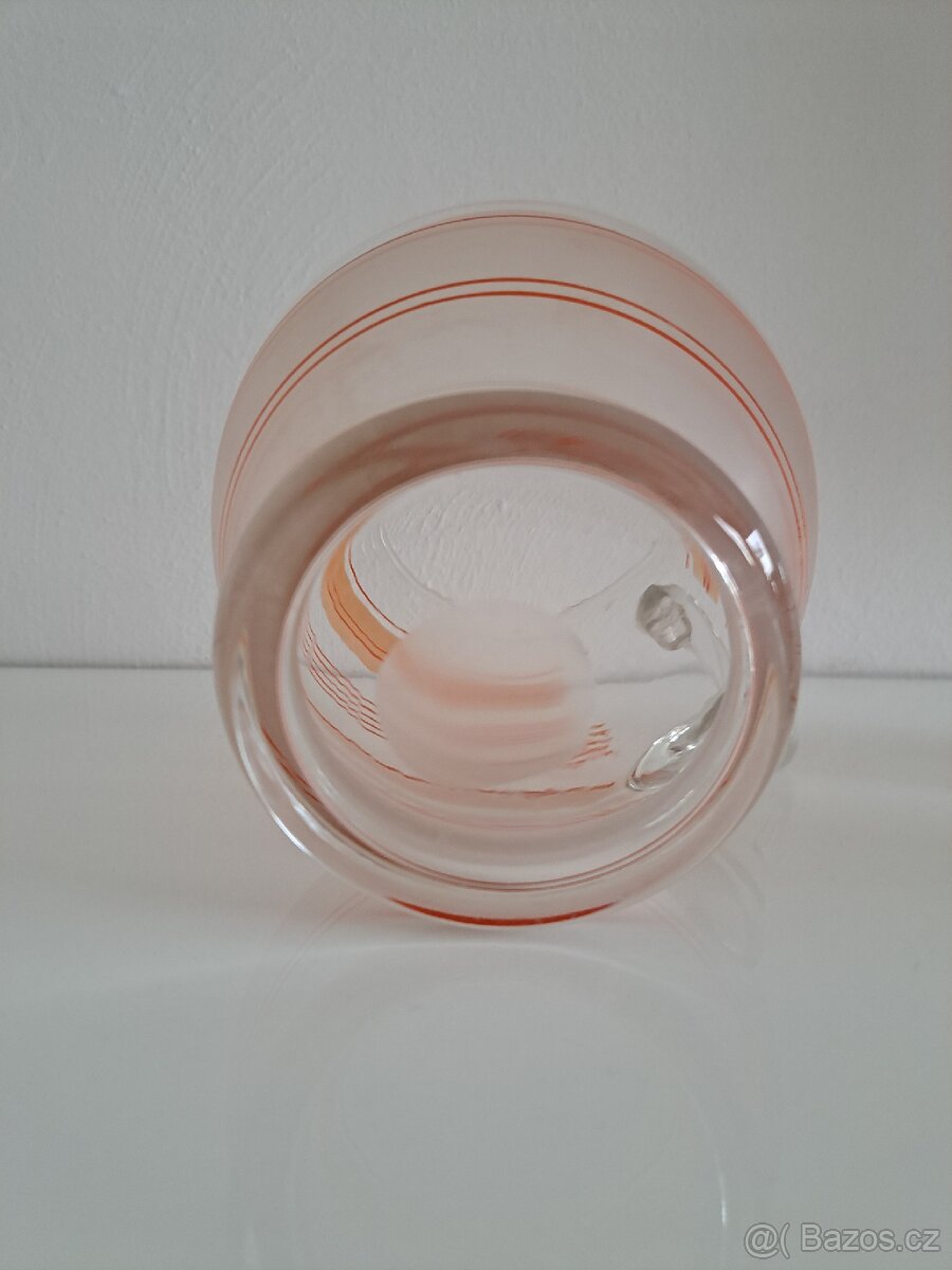 Art deco - džbán a sklenice - retro sklo - 5